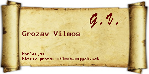 Grozav Vilmos névjegykártya